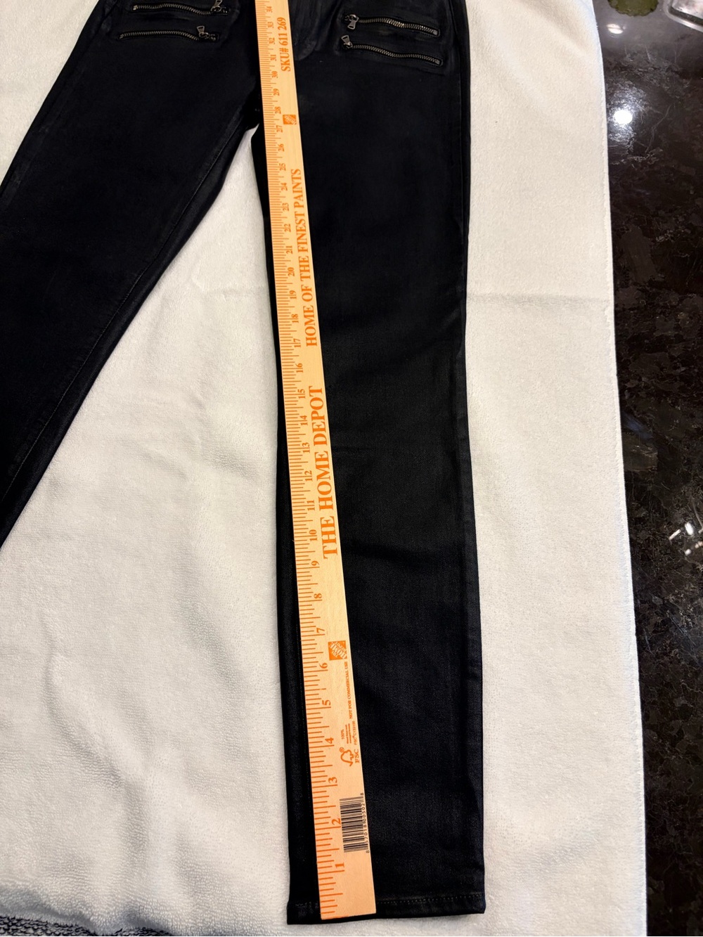 PAIGE High Rise Edgemont Skinny Stretch Jeans in Black Size 29 - Picture 5 of 8